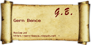Gern Bence névjegykártya